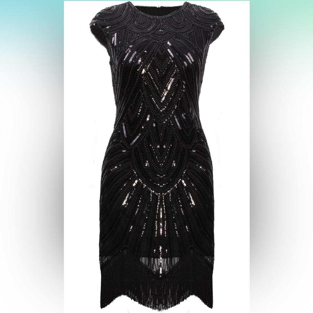 Art Deco Great Gatsby Sequin Flapper Dress